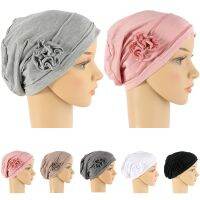 【YF】 New Flower Decro Turban Cap Beanies For Women Muslim Hijab Soft Head Cover Ladies India Bandanas Hair Loss Cancer Chemo