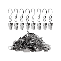150 PCS Stainless Steel Curtain Clips with Hook for Curtain Photos Home Decoration Outdoor Party Wire Holder