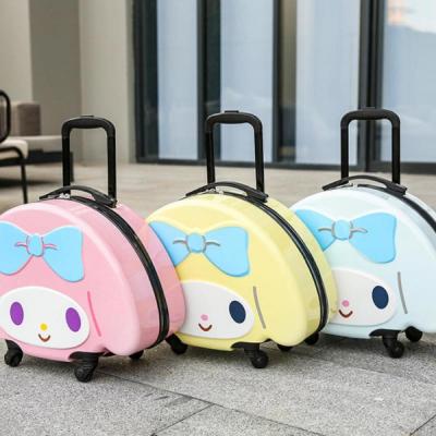 Kawaii Sanrios Travel Case My Melody Kuromi Cinnamoroll Silent Universal Wheel 3D Cute Cartoon 20 Inch Childrens Trolley Case
