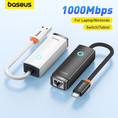 BASEUS อะแดปเตอร์เครือข่ายอีเทอร์เน็ต USB สำหรับแมคบุ๊กโปรแอร์ USB อะแดปเตอร์อีเทอร์เน็ต C ถึง RJ45เหมาะสำหรับการ์ดเน็ตเวิร์ก Xiaomi Mi กล่องทีวี S