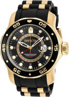 Invicta Mens 6991 Pro Diver Collection GMT Black Dial Black Polyurethane Watch