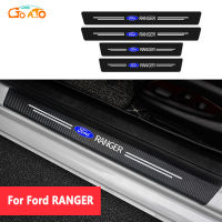 GTIOATO For Ford Ranger 4ชิ้น คาร์บอนไฟเบอร์ แผ่นกันรอยประตูรถยน Carbon Fiber กันรอยประตูรถยนต์ สติ๊กเกอร์ติดรถ