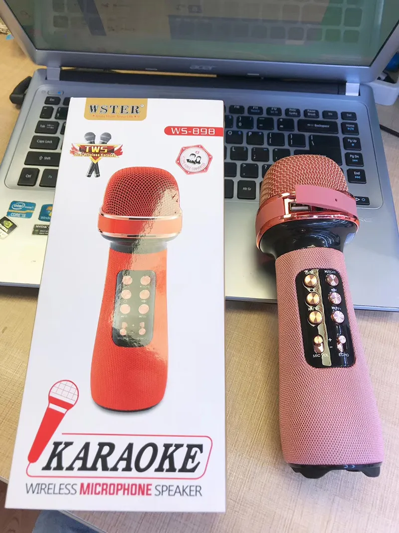 WSTER Bluetooth Microphone avec Haut-parleur HiFi WS-898-21