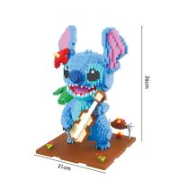2882Pcs+ 1044 Guitar Stitch Series Diamond Building Block Micro Lilo &amp; Stitch Figure Cute 3D Model Children For Mini Bricks Toys