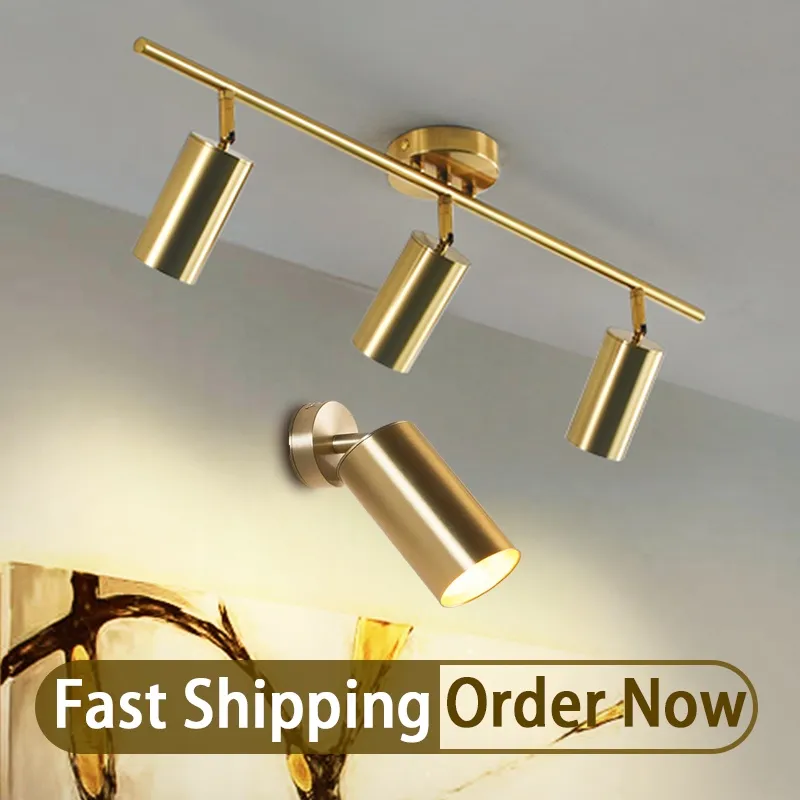 Led Track Light Gold Spotlight Family Living Room Background Cloakroom  Exhibition Hall Lights | Lazada PH