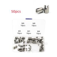 [HOT AIXUSACJWII 526] 50ชิ้น/ล็อต M3M4M5M6M8สแตนเลสด้ายซ่อมสกรูแตะด้วยตนเอง Bushing เกลียวชุด