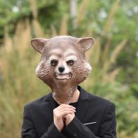 Raccoon  Latex Animal Halloween Cosplay Head Mask Face Mask Adult