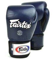 Fairtex Boxing Gloves BGV1 Universal Gloves Tight-Fit Navy Blue  (8,10,12 oz.) for Sparring MMA K1 นวมซ้อมชก แฟร์แท็ค BGV1 สีน้ำเงิน  ทำจากหนังแท้