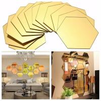 12Pcs 3D Hexagonal Three-dimensional Mirror DIY Art Wall Tile Stickers Home Mirrored Decorative Sticker Room Accessories Decor Wall Stickers  Decals