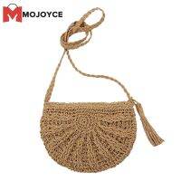 MOJOYCE Tassels Beach Messenger กระเป๋าถือผู้หญิง Fringed โครเชต์ฟางไหล่กระเป๋า