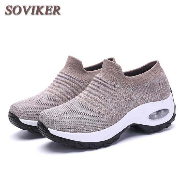 soviker-รองเท้าผ้าใบสำหรับผู้หญิงถักรองเท้าหัดเดินผู้หญิงแผ่นรองรองเท้าวิ่งอากาศผู้หญิงรองเท้าผ้าใบลำลองตาข่ายแบน