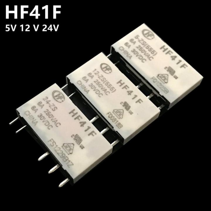 hf-relay-hf41f-24-zs-hf41f-12-zs-hf41f-5-zs-555-6a-1co-hf41f-5v-12v-24v-wafer-relay-new-and-original