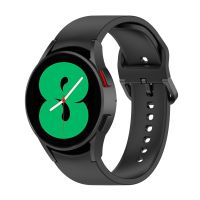 【พร้อมในสต็อก】สำหรับ Samsung Galaxy Watch 6/6สีทึบคลาสสิกหัวเข็มขัดซิลิโคนสายนาฬิกาข้อมือขนาด: S ขนาด (สีดำ)