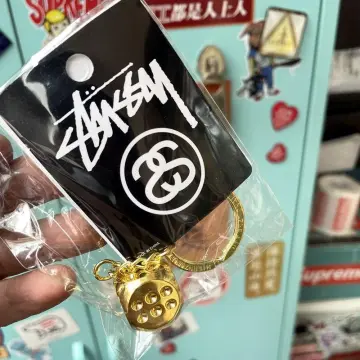 stussy metal dice keychain, accessories