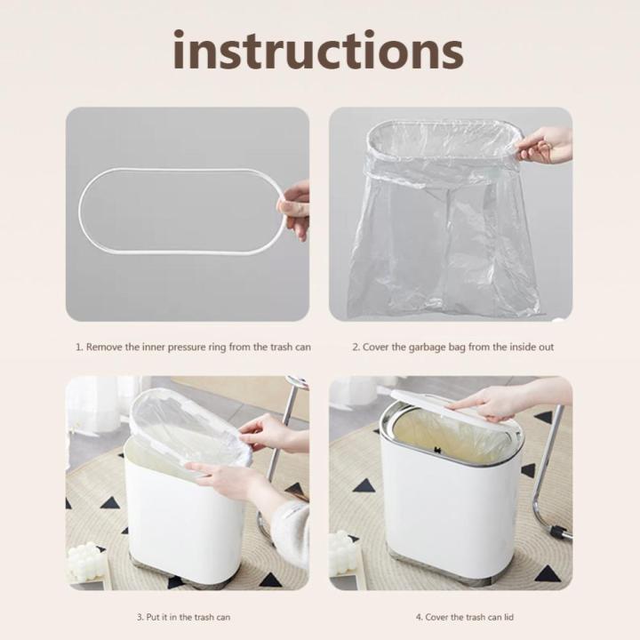 ถังขยะแบบกดที่มีฝาปิดตะกร้ากระดาษสำหรับใช้ในครัวเรือนห้องน้ำสำนักงานถังขยะบ้านหรูหราทันสมัย