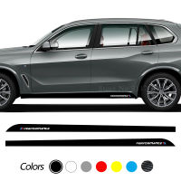 2 Pcs M Performance Styling Car Body Door Side Stripes Skirt Sticker 5D Carbon Fiber Decal For BMW X5 F15 M F85 G05อุปกรณ์เสริม