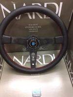 B.S.D พวงมาลัย NARDI ก้านสีดำ ก้านเลียบ รอบวง 13.5 นิ้ว งานหนังอย่างดีพร้อมแป้นแตรและน็อต