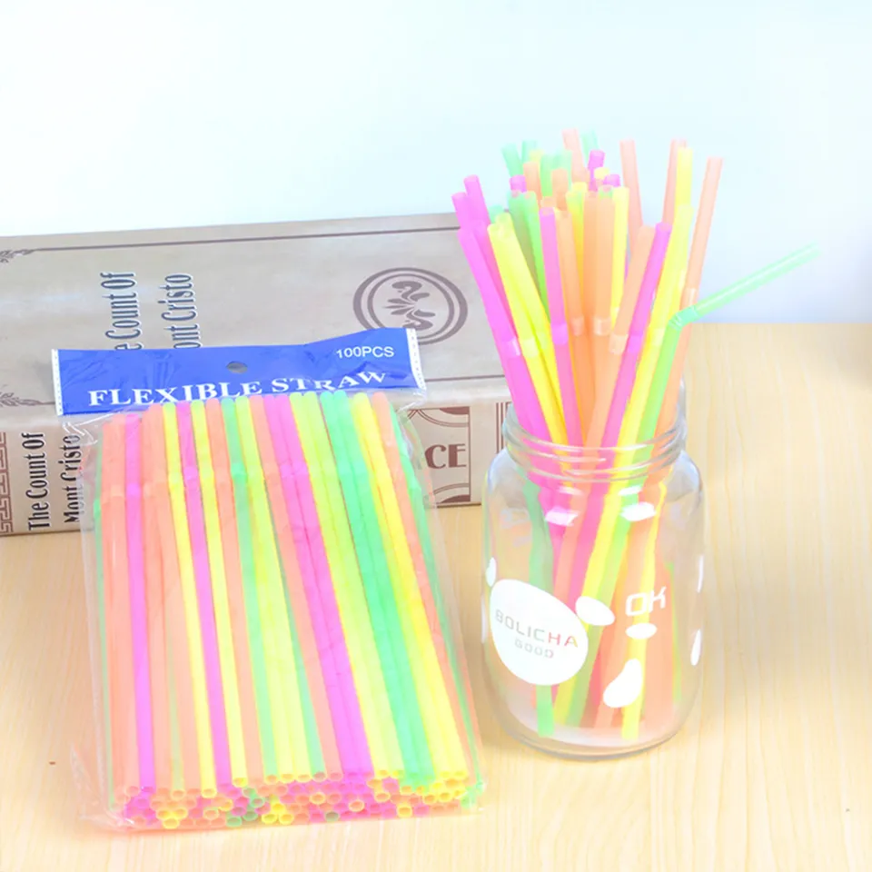 Colorful Flexible Straight Decorative Straw for Drinking