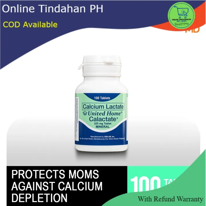 United Home Calactate 325Mg 100 Tablets (Calcium Supplements for