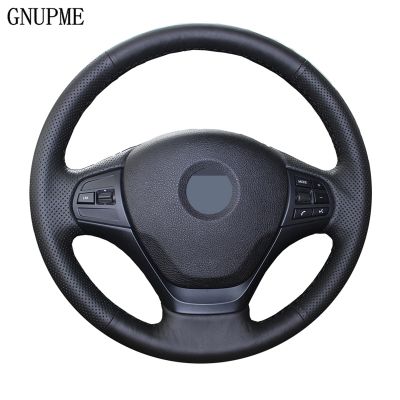 GNUPME DIY Artificial Leather Hand-Stitched Black Car Steering Wheel Cover for BMW 320d F30 320i 328i F20