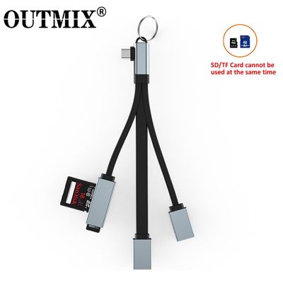 OUTMIX USB C HUB Type-c OTG Cable to USB 3.0 2.0 Hub SD Micro SD TF Card Reader OTG Adapter Cable for Android Phone Data Reader
