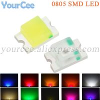 100ชิ้น0805 LED แบบ SMD อัลตร้าสีแดงสดฟ้าเหลืองขาวสีส้มสีม่วงสีชมพูชุดไดโอดเปล่งแสงไดโอด DIY