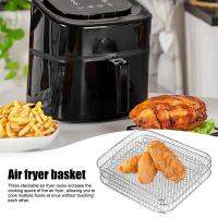 ชั้นวางย่าง Air Fryer Holder Steamer Roasting Rack Stackable Dehydrator Basket Tray Multifunctional Baking Oven Kitchen Gadget