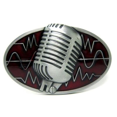 【CC】 T-DISOM novo design oval vermelho microfone musical homem cinto fivela 40mm dropshipping