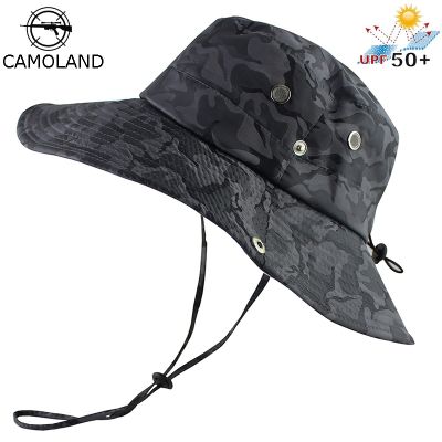 【CC】 UPF 50  Hat Men Bob Boonie UV Protection Camouflage Cap Hiking Tactical Outdoor