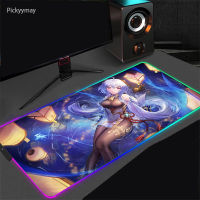 Genshin Impact Mouse Pad RGB LED Game Accessories Anime Mousepad Computer Table Mats Keyboard Car PC Notebook Gamer Desk Pads