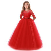 Christmas Children Evening Party Long Dresses Elegant Girls Princess Kids Dresses For Girls Costume Flower Girls Wedding Dress