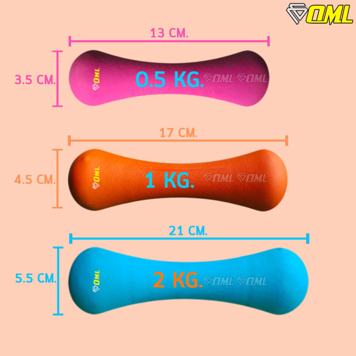 oml-ดัมเบลยางซูเปอร์นีโอพรีน-หุ้มยางหนา-3-mm-จับอยู่มือ-ไม่ลื่น-ไม่หล่น-ดัมเบล-ดัมเบลผู้หญิง-ดัมเบลโยคะ-ดัมเบลยาง