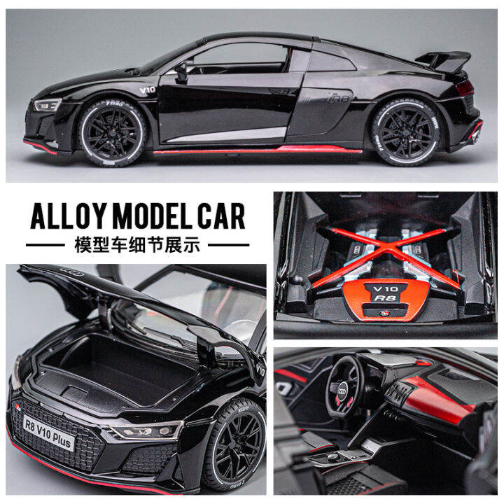 xinao-live-broadcast-1-24-simulation-alloy-sports-car-model-sound-and-light-warrior-decoration-boy-children-toy-car-audi-r8