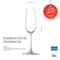 แก้วแชมเปญ แก้วโอเชี่ยน แก้วก้าน แก้วไวน์ Ocean Glass MADISON FLUTE CHAMPAGNE 1015F07 (1 pcs.)