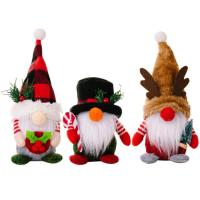 Gnomes Plush Christmas Decor Handmade Plush Doll Tiered Tray Decor with Antlers Scandinavian Tomte Farmhouse Kitchen Decor Swedish Nisse Collectible Figurines for Winter Holiday lovable