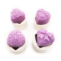 Lovely Heart Multi-purpose Silicone Molds for Candle Cake Soap Fondant Rose Flower Bowknot Pattern DIY Candle Making Tools