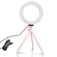 ♤☬■ SH Photo Mini LED Selfie 6inch Ring Light Desktop Video Lamp With Tripod Stand USB Plug For YouTuber Live Vlog Makeup Studio