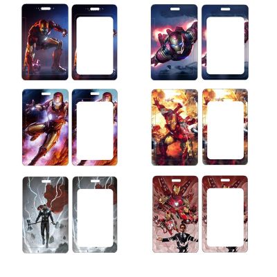 【CW】☄☇✚  Classic Movie Iron Man Card Holder Super Heroes Print Anti-lost Lanyard ID Hanging Neck
