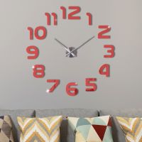 【☸2023 New☸】 si12562 อะคริลิคดิจิตอลขนาดใหญ่เงียบออกแบบทันสมัยนาฬิกาติดผนัง Diy 3มิติสำหรับห้องนั่งเล่นกาวติดนาฬิกาผนังเอง