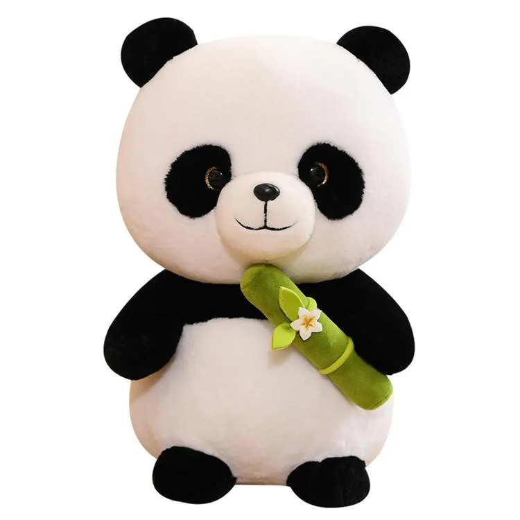 Panda Plush Cute Panda Babies Soft Toy Holding Bamboos Plush Panda ...