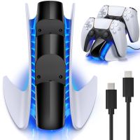 Fast Charger for PS5 Spaceship Controller Wireless Dual USB Charging Cradle Dock Station for Sony PlayStation5 Gamepads Joystick