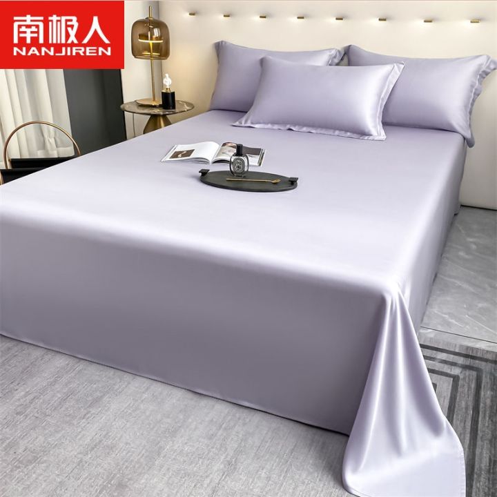 antarctic-people-sleep-naked-summer-tencel-bed-sheet-single-piece-cool-feeling-ice-silk-quilt-pillowcase-three-piece-set-double-solid-simple