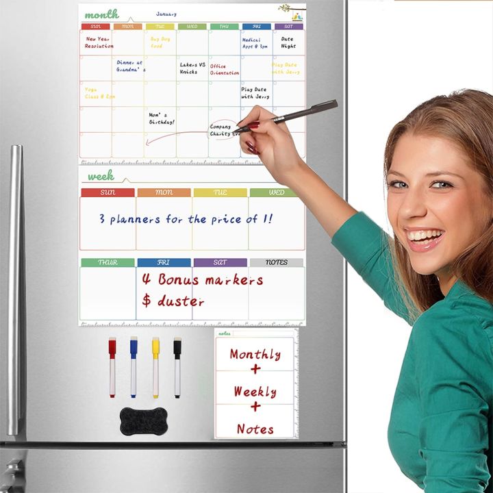 Magnetic Monthly Weekly Planner Calendar Table Dry Erase Whiteboard ...