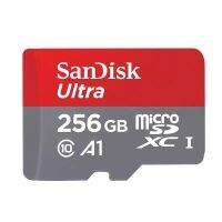 Sandisk Ultra การ์ด microSDXC UHS-I 256GB พร้อมอะแดปเตอร์ สีเทา สีแดง