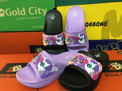ADDA  รองเท้าแตะเด็ก  รองเท้าลายการ์ตูนโพนี่  แบบสวมสำหรับเด็กผู้หญิง  รุ่น  55115-B1  (เบอร์  11-3)