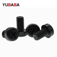 50pcs/Lot  M2 m2.5 m3 m4 m5 m6 white/black Nylon Plastic insulation Phillips Cross Recessed round pan Head Machine Screw Screw Nut Drivers