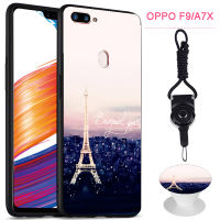 สำหรับOPPO F9/F9 Pro/A7Xซิลิกาเจลนุ่มเคสโทรศัพท์กับแหวนและสตริง