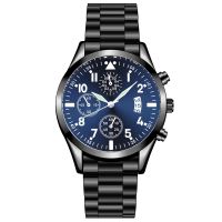 「Dark blue watch」ผู้ชาย39; แฟชั่นปฏิทินผู้ชายนาฬิกาธุรกิจนาฬิกาข้อมือ Luminouslock Relógio Masculino