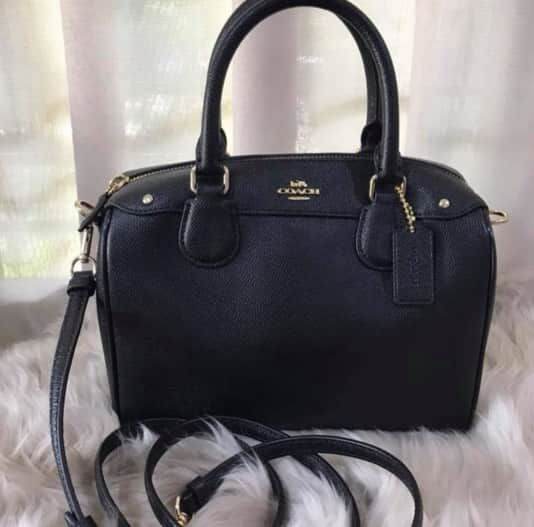 Coach F57521 Mini Bennett in Crossgrain Leather Bag - Black