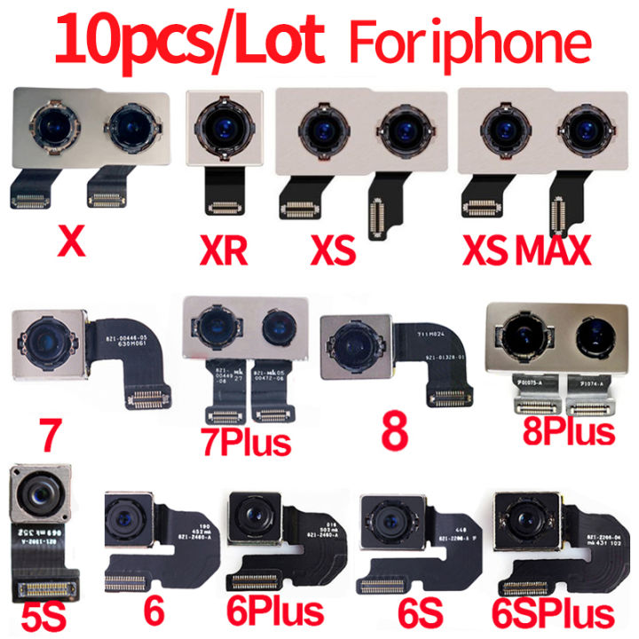 10pcslot Original For iPhone 5S 6Plus 6 6S Plus 7Plus 7 8 Plus X XR XS Max Rear Camera Back Camera Flex Cable Repair Phone Part